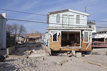 Image showing NEW YORK -November12:Destroyed homes during Hurricane Sandy in t