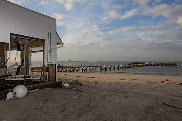 Image showing NEW YORK -November12:Destroyed homes during Hurricane Sandy in t