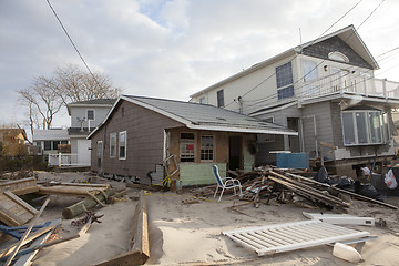 Image showing NEW YORK -November12:Destroyed homes during Hurricane Sandy in t