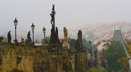 Image showing Statue in Prague .Charles Bridge