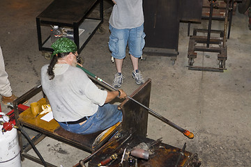 Image showing Glass Blower at Work