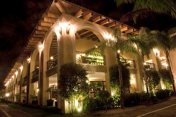 Image showing Resort hotel at night