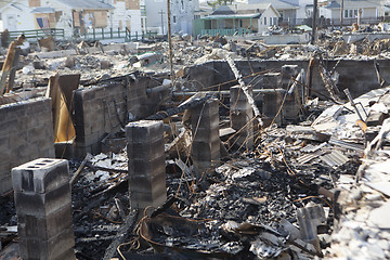 Image showing NEW YORK -November12: Destroyed homes during Hurricane Sandy in 