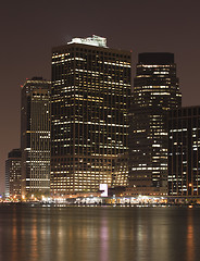 Image showing Downtown Manhattan at night