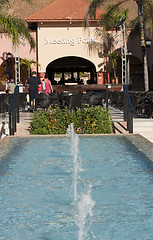 Image showing Pool with fountains i