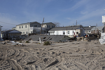 Image showing NEW YORK -November12:Destroyed homes during Hurricane Sandy in t