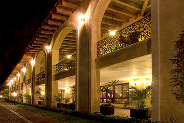 Image showing Resort hotel at night