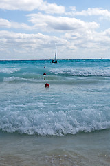 Image showing Morning waves at Caribbean sea