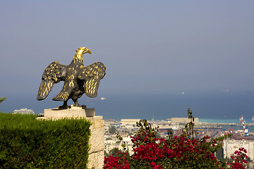 Image showing Magnificent park near to center Bahai of religion.