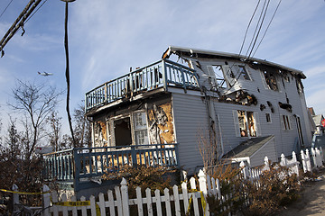 Image showing NEW YORK -November12: The fire destroyed around 100 houses durin