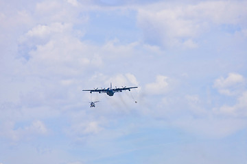 Image showing A plane performing in an air show at Jones Beach