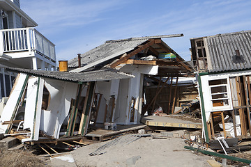 Image showing NEW YORK -November12:Destroyed homes during Hurricane Sandy in t