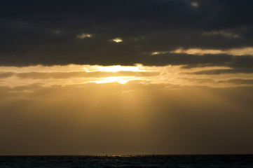 Image showing  Sunrise on Caribbean sea