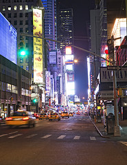 Image showing NEW YORK CITY - March 9: Times Square, New York street night lif