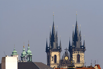 Image showing Prague's church steeples