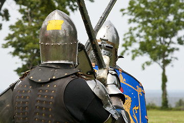 Image showing PORT WASHINGTON, NY - JULY 11: Performers in sword fighting acti