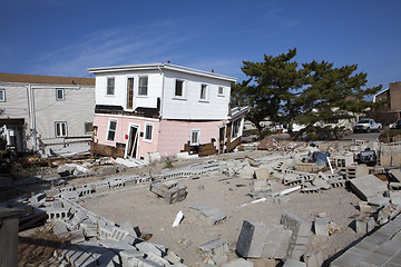 Image showing NEW YORK -November12:Destroyed homes during Hurricane Sandy in t