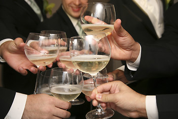 Image showing People drinking champagne on wedding 