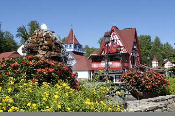 Image showing  Fountain with beautiful flowers 