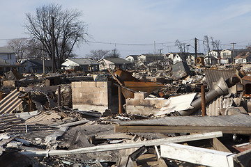 Image showing NEW YORK -November12: Destroyed homes during Hurricane Sandy in 