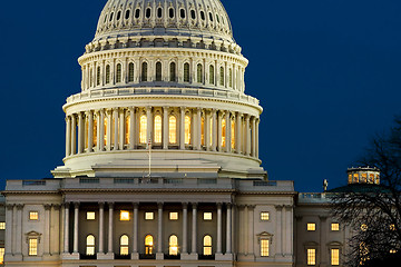 Image showing The United States Capitol at night 