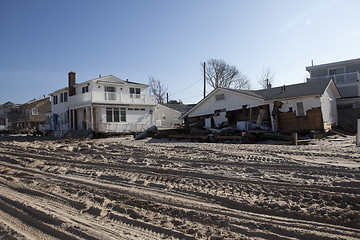 Image showing NEW YORK -November12:Destroyed homes during Hurricane Sandy in t