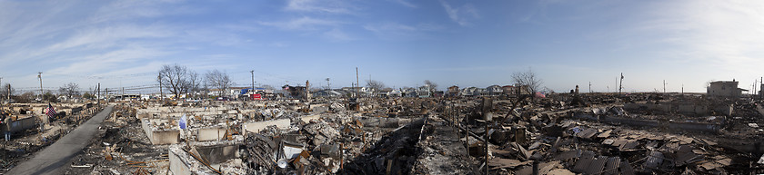 Image showing NEW YORK -November12: The fire destroyed around 100 houses durin