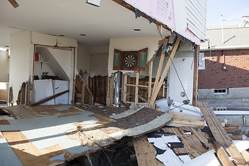 Image showing NEW YORK -November12:Destroyed homes during Hurricane Sandy in t