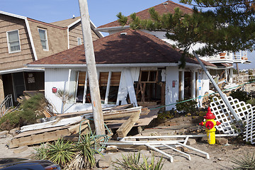 Image showing NEW YORK -November12:Destroyed homes during Hurricane Sandy in t