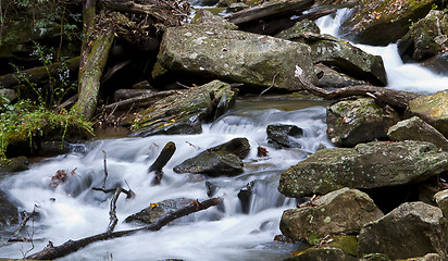 Image showing Forest waterfall in Helen Georgia.