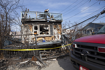 Image showing NEW YORK -November12: The fire destroyed around 100 houses durin