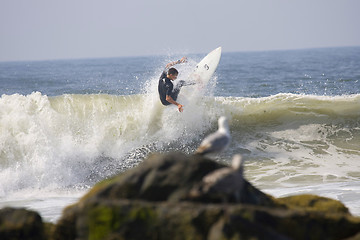 Image showing Backlit surfer