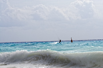 Image showing Ready to fly up kite surfer
