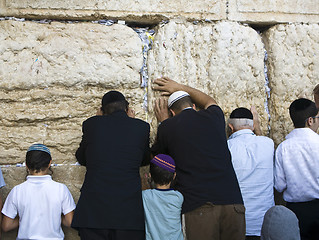 Image showing Prayer of Jews at Western Wall. Jerusalem Israel 