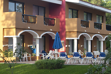 Image showing Back yard of resort house