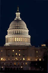 Image showing The United States Capitol at night 