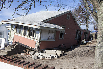 Image showing NEW YORK -November12:Destroyed homes during Hurricane Sandy in t