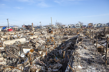 Image showing NEW YORK -November12: Destroyed homes during Hurricane Sandy in 