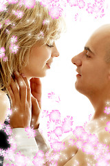 Image showing couple in love with flowers