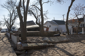 Image showing NEW YORK -November12:Destroyed homes during Hurricane Sandy in t