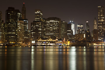 Image showing Manhattan skyline at Night Lights