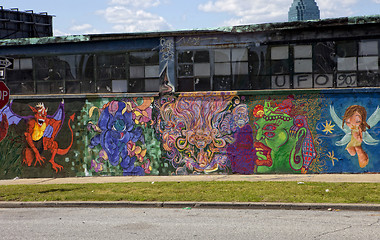 Image showing Graffiti wall in New York