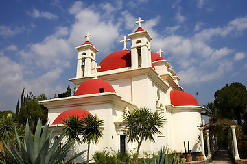 Image showing Greek Church of the 12 Apostles, Capernaum . Israel.