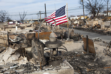 Image showing NEW YORK -November12: Destroyed homes during Hurricane Sandy in 