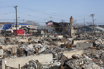 Image showing NEW YORK -November12: Destroyed homes during Hurricane Sandy in 