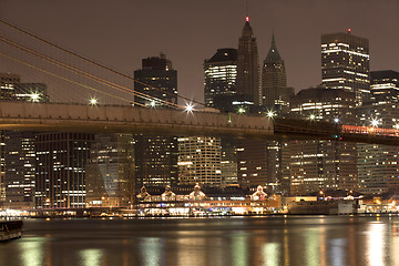 Image showing Downtown Manhattan at night