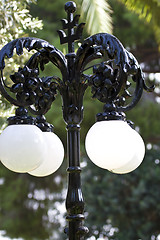 Image showing lamp in in bahai shrine Haifa Israel