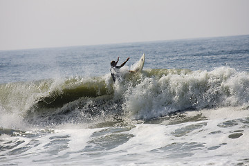 Image showing Backlit surfer