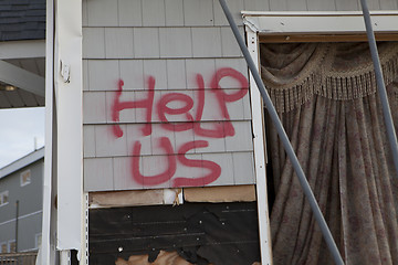 Image showing NEW YORK -November12:Destroyed homes during Hurricane Sandy in t