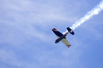 Image showing A plane performing in an air show at Jones Beach 